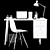 Elegant Office Desk & Chair 3D model small image 3