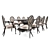 Elegant Table Set with Rattan Chairs 3D model small image 3