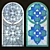 Elegant Arched Stained Glass Window 3D model small image 1