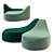 Wave Green Dormeuse 3D model small image 1