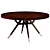 Elegant Walnut Round Dining Table 3D model small image 1