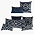 Restoration Hardware Indigo Natural Handwoven Melange Pillows 3D model small image 1