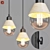 Rustic Wooden Pendant Light 3D model small image 1