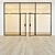 Sleek Glass Partition Door 3D model small image 2