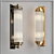 Modern Black Brass Corrugated Glass Wall Lamp 3D model small image 1