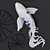 Elegant Blue and White Koi Fish Wall Sculptures 3D model small image 2