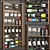 Wine Bottle Display Unit with Glasses 3D model small image 1