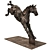 Elegant Bronze Horse Jumper Exhibit 3D model small image 4