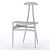 Bianca White Side Chair: Elegant Wood Design 3D model small image 2