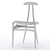 Bianca White Side Chair: Elegant Wood Design 3D model small image 3