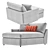 Petite Outdoor Chaise: Stylish Upholstered Lounge 3D model small image 2