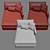 Petite Outdoor Chaise: Stylish Upholstered Lounge 3D model small image 3