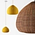 Ratan Yellow Pendant Lamp 3D model small image 2