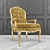 Golden Wood Armchair 3D model small image 1
