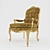 Golden Wood Armchair 3D model small image 3