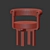 Elegant Kana Chair by Vonnegut 3D model small image 2