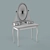 Modern White Dressing Table with Mirror - IKEA HEMNES 3D model small image 3