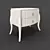 RIMINI Bedside Table: Pearl White Lacquer 3D model small image 2