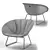 Sleek Gliss Lounge: Customizable Design 3D model small image 2