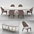 Elegante Italiano Dining Set | Table + Chairs 3D model small image 2