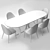 Elegante Italiano Dining Set | Table + Chairs 3D model small image 3