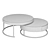 Designer Coffee Table Set: Sleek Metal, Tempered Glass, MDF & Wood | Sizes: 90x39cm & 79x 3D model small image 2