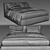 Elegant Powell Minotti Bed 3D model small image 3