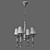 Mantra Tiffany Chandelier - Elegant Cream & Bronze 3D model small image 2