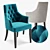 Modern Dining Chair in Dual Fabrics 3D model small image 1