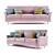 Verona Velvet Pink Sofa 3D model small image 1