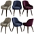 Luxury Chic Velvet Chair 3D model small image 1
