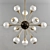 Elegant Sputnik Chandelier with White Glass Globes 3D model small image 1