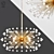 Oceanic Elegance: White Beaded Urchin Chandelier 3D model small image 1