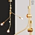 Elegant Brass Branch Chandelier 3D model small image 1