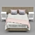 Elegant White Lacquered Wooden Bed 3D model small image 2