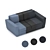 Modern 3-Seater Sofa - 187x100x89 cm 3D model small image 2