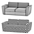 Modern 3-Seater Sofa - 187x100x89 cm 3D model small image 3