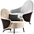 Elegant Minotti Angie Armchair 3D model small image 1