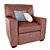 Elegant Leather Chair: Brentwood Square 3D model small image 1