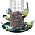 Garden Bird Feeder with Great Tits and Blue Tits 3D model small image 2
