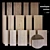 Corrugated Wood Panels for Furniture & Décor 3D model small image 1