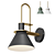 Title: Industrial Brass Cone Pendant Lamp 3D model small image 1