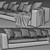 Elegant Minotti Powell Sofa 3D model small image 3