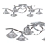 Tesalli VI: Elegant Chrome and Crystal Ceiling Light 3D model small image 1