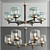 Designer Glass Chandelier: Postmodern Elegance 3D model small image 1