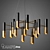 Gold and Black Chandelier: Elegant Lighting Fixture 3D model small image 1