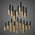 Gold and Black Chandelier: Elegant Lighting Fixture 3D model small image 3