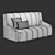 Italian Design, Fluid 3-Seater Sofa 3D model small image 3