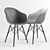 Sleek Cross Leg Dining Chair 3D model small image 2