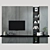 Sleek TV Stand - 12" Shelf 3D model small image 1